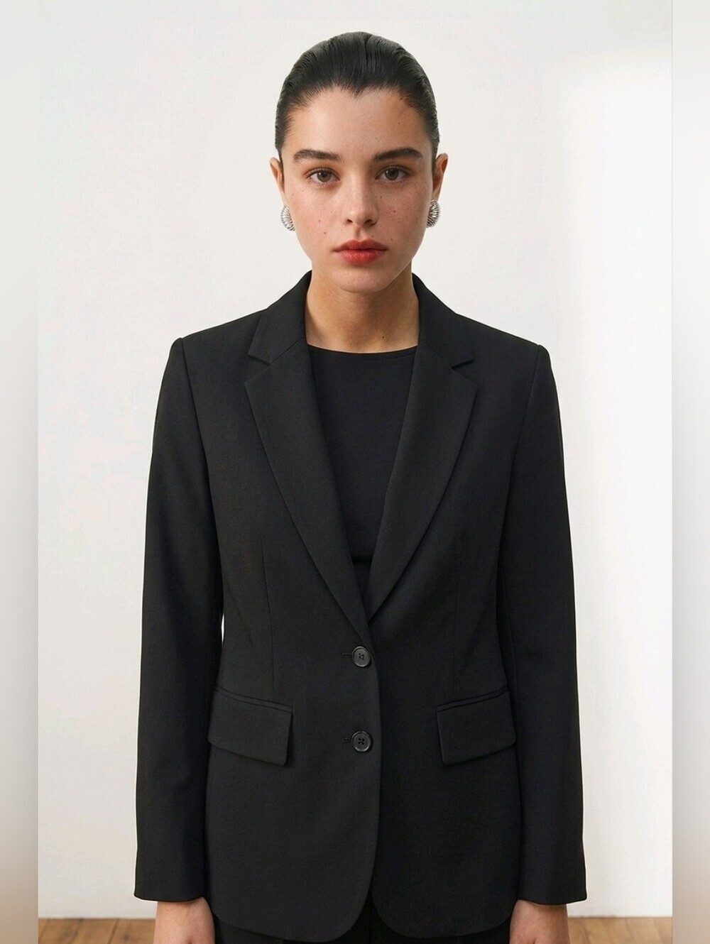NWT Worthington Black Women's Tailored Two-Button Blazer sz 8P